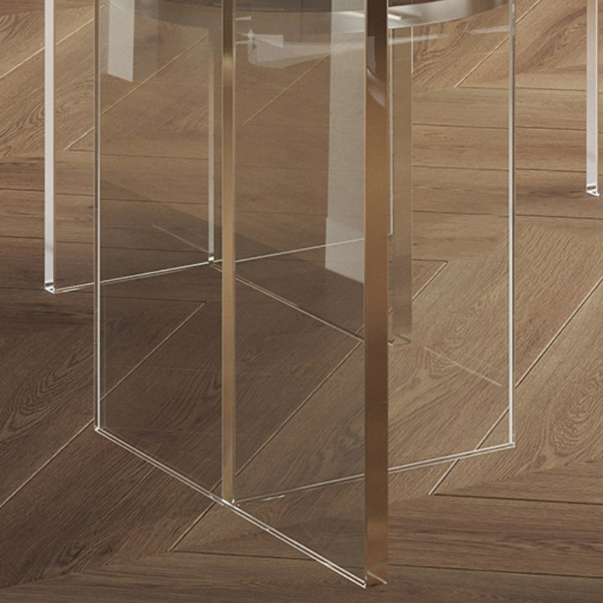 Modern Stone Rectangle Dining Table Acrylic Base for Dining Room