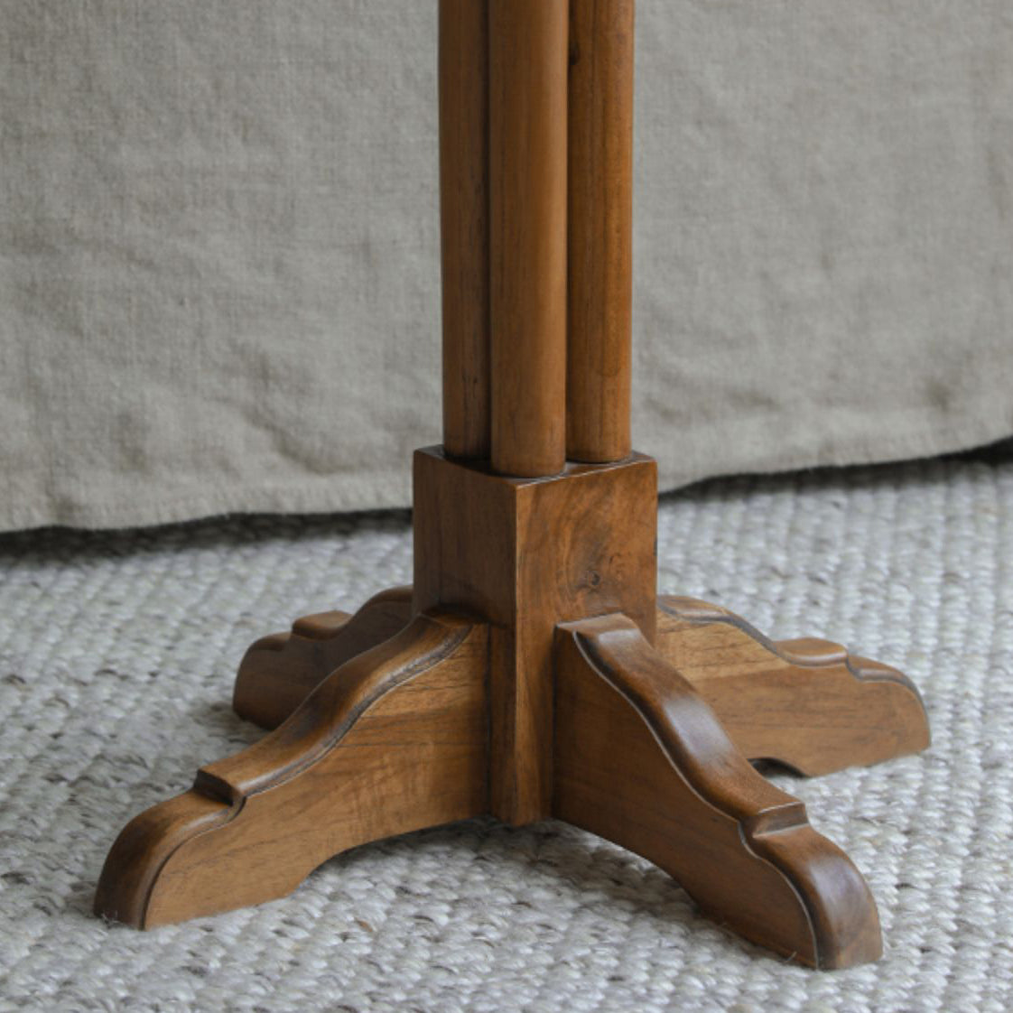 Modern Wood Geometric Dining Table Teak Wood Base for Dining Room