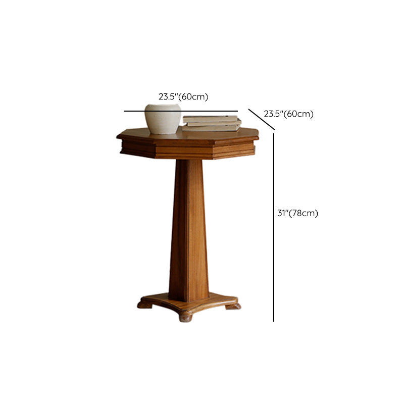 Modern Wood Geometric Dining Table Teak Wood Base for Dining Room