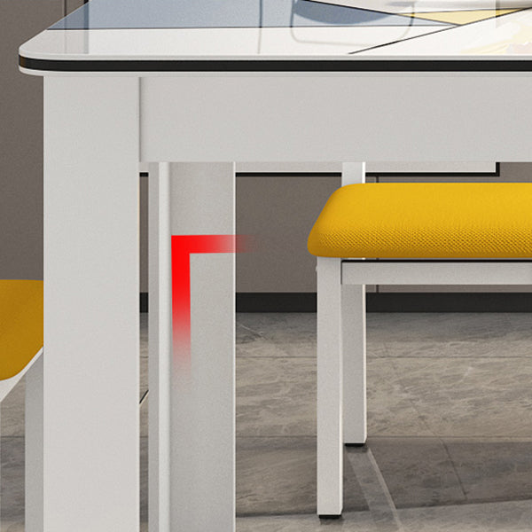 Modern Rectangle Wood Dining Table Metal Base for Dining Room