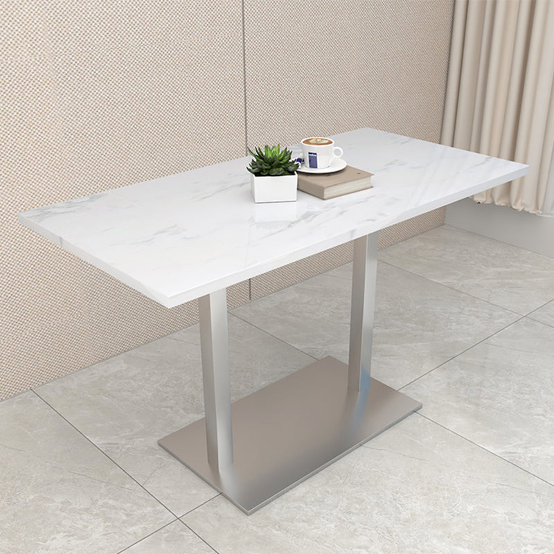 Modern Geometric Stone Dining Table Metal Base for Dining Room