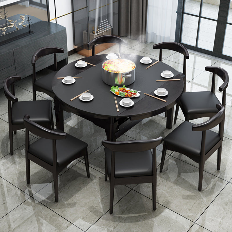 Stone Drop-Leaf Table Contemporary Style Dining Site Table with 4 Legs