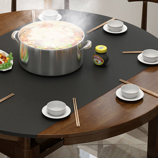 Stone Drop-Leaf Table Contemporary Style Dining Site Table with 4 Legs