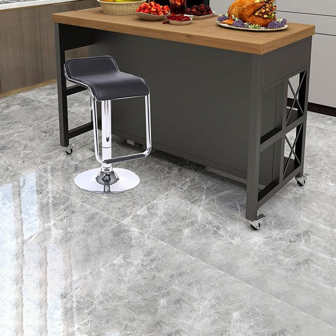Rectangle Prep Table with Storage Modern Island Table for Kitchen