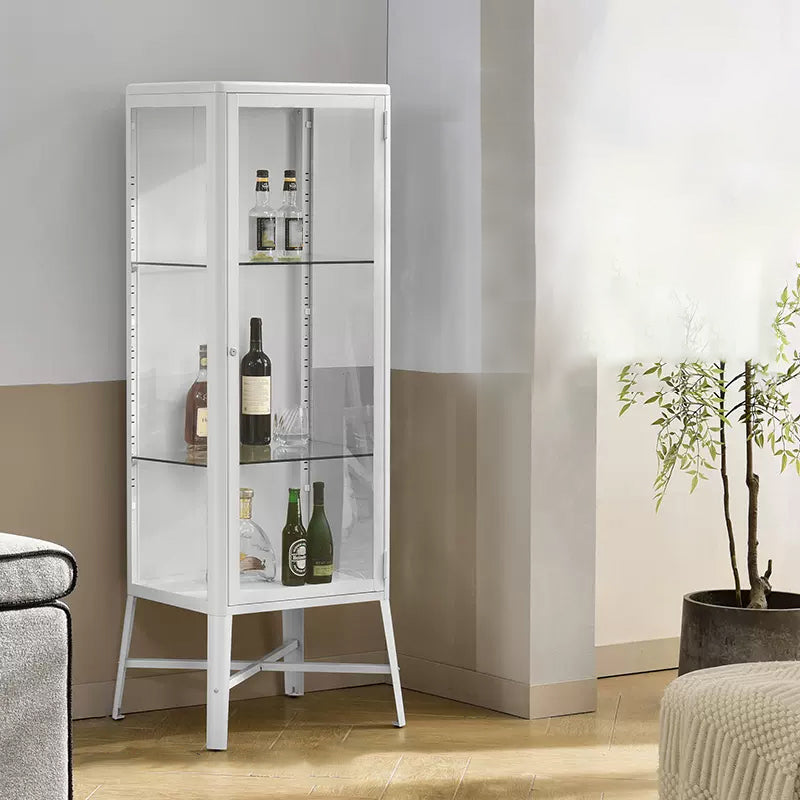 Modern Curio Cabinet Metal Storage Cabinet with Legs for Dining Room