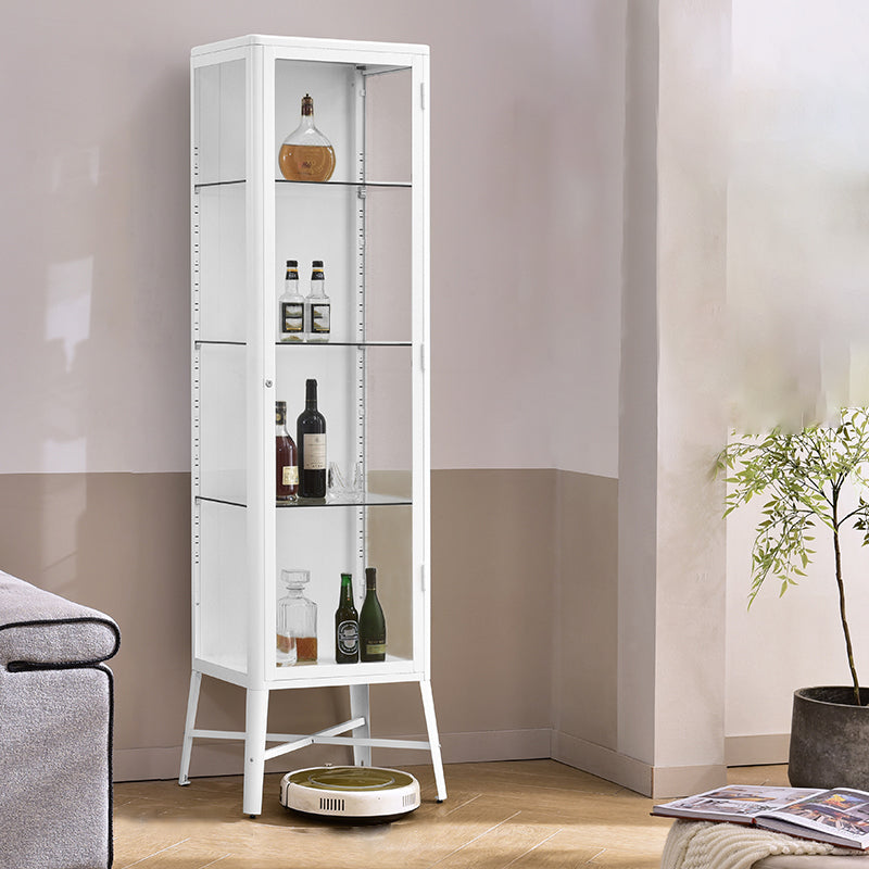 Modern Curio Cabinet Metal Storage Cabinet with Legs for Dining Room
