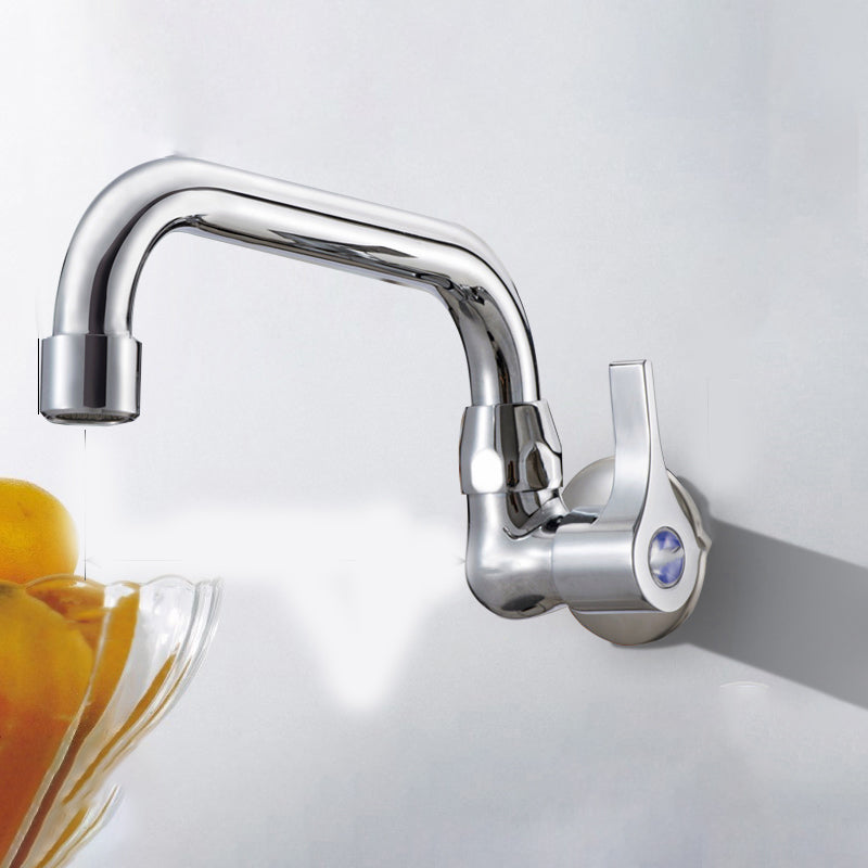Contemporary Single Handle Kitchen Faucet Wall Mounted 1 Hold Bar Faucet