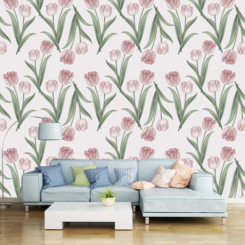 Illustration Plant Mural Stain Resistant Living Room Wall Mural