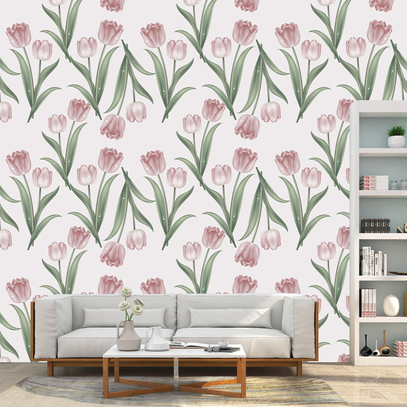 Illustration Plant Mural Stain Resistant Living Room Wall Mural