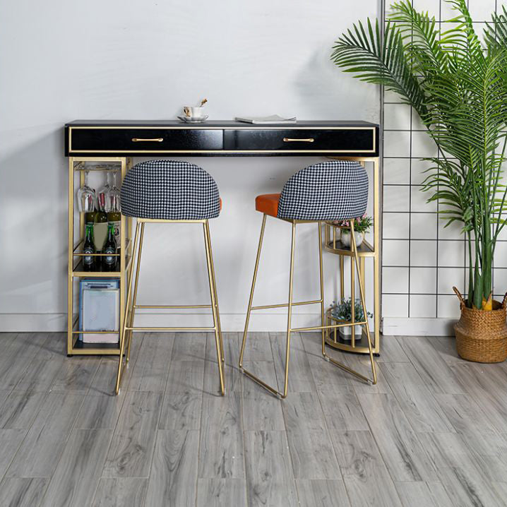 Glam Style Stone Bar Table Set 1/2/3 Pcs Rectangular Pub Set for Indoor