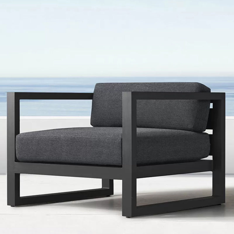 Metal Patio Sofa Water Resistant Outdoor Patio Sofa with Cushions