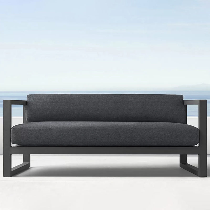 Metal Patio Sofa Water Resistant Outdoor Patio Sofa with Cushions