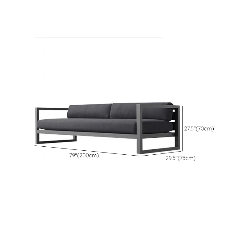 Metal Patio Sofa Water Resistant Outdoor Patio Sofa with Cushions