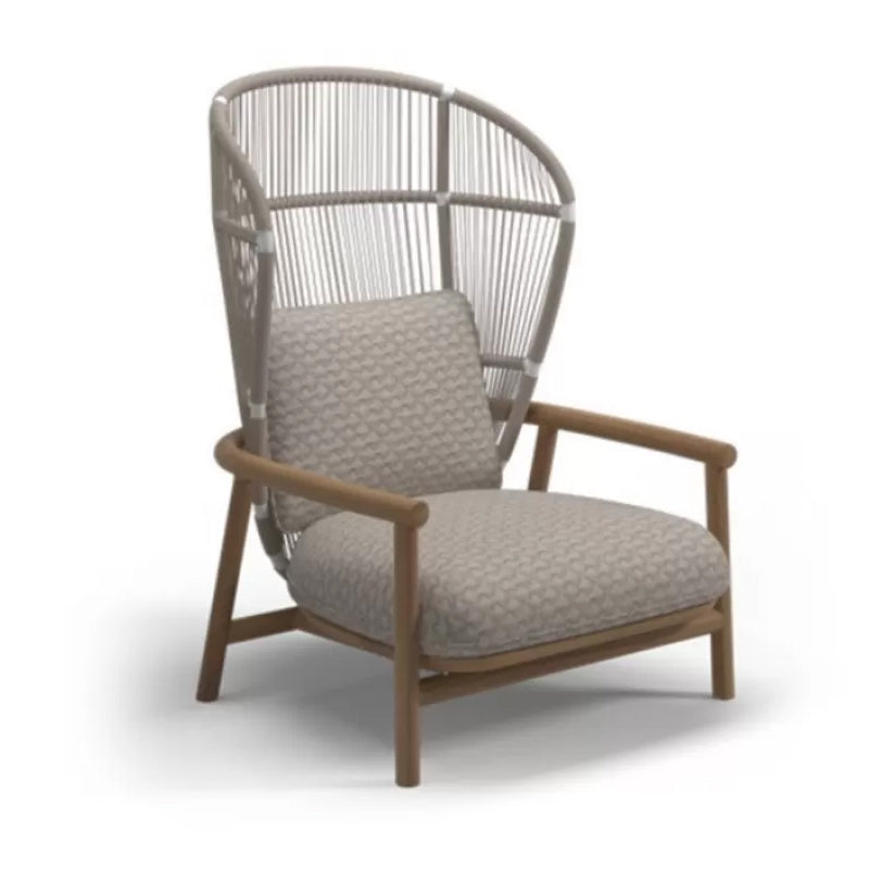 Tropical Outdoor Patio Sofa Wood With Cushions Brown UV Resistant Patio Sofa