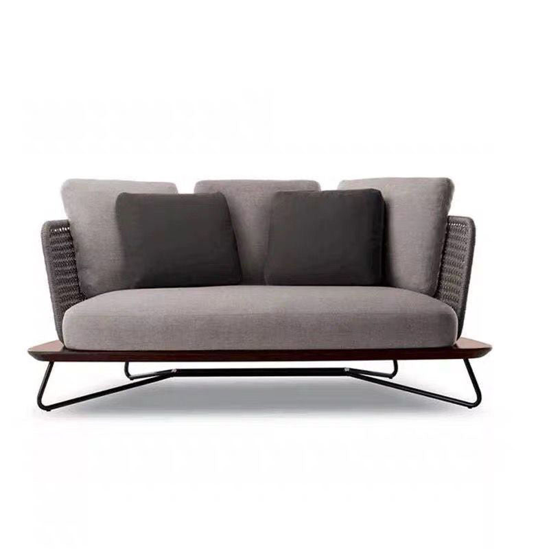 Industrial Metal Patio Sofa Fabric Outdoor Patio Sofa with Cushions