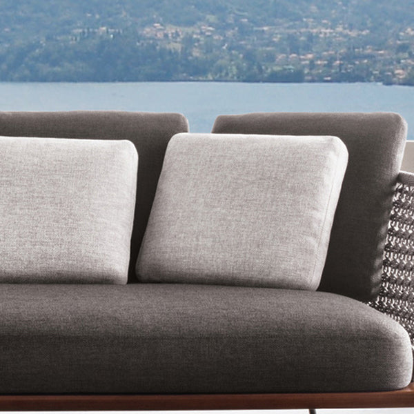 Industrial Metal Patio Sofa Fabric Outdoor Patio Sofa with Cushions