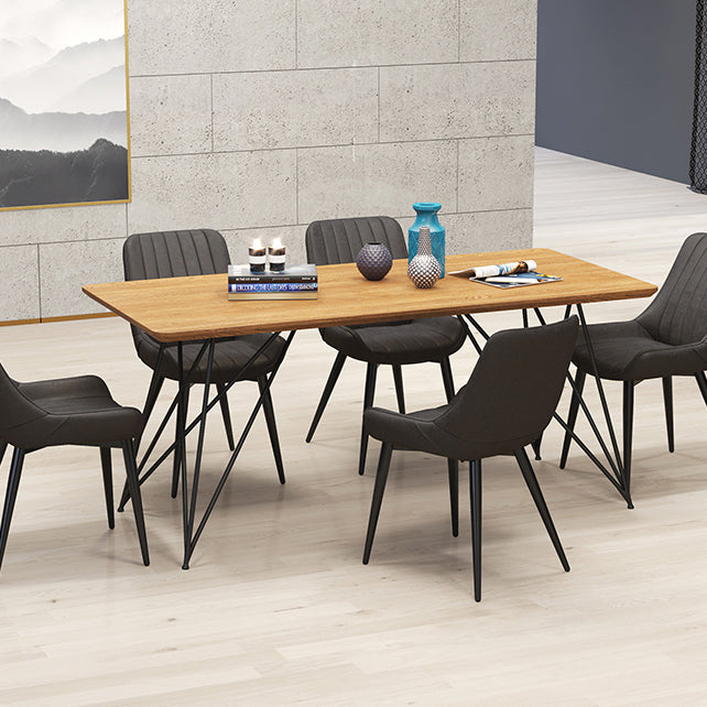 Metal Frame Dining Side Chair Faux Leather Upholstered Side Chair