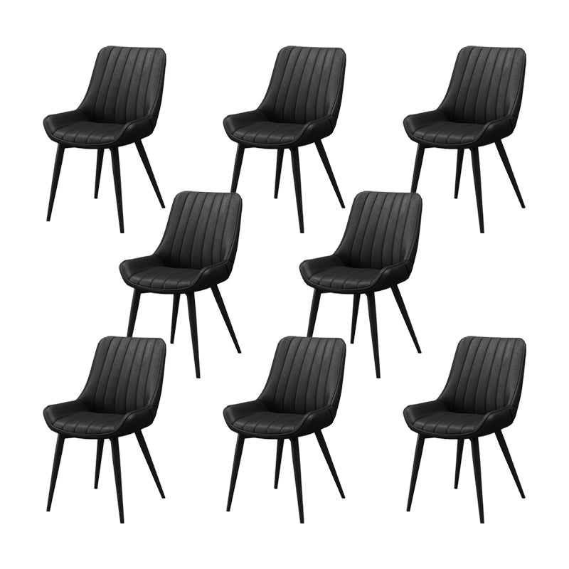 Metal Frame Dining Side Chair Faux Leather Upholstered Side Chair