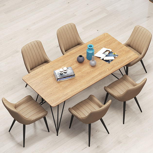 Metal Frame Dining Side Chair Faux Leather Upholstered Side Chair