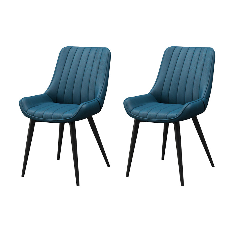 Metal Frame Dining Side Chair Faux Leather Upholstered Side Chair