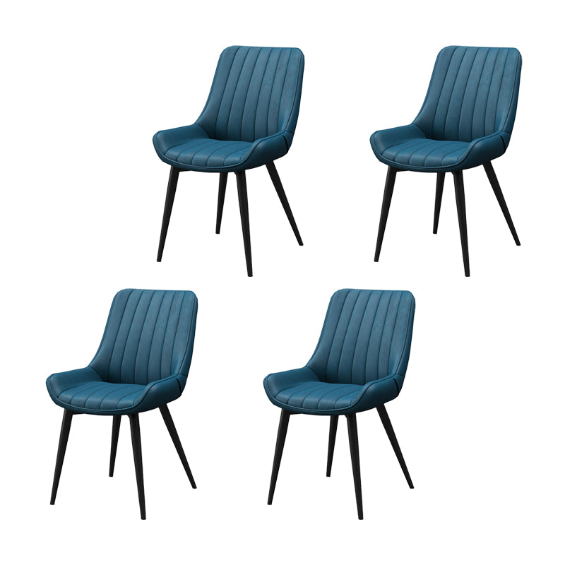Metal Frame Dining Side Chair Faux Leather Upholstered Side Chair
