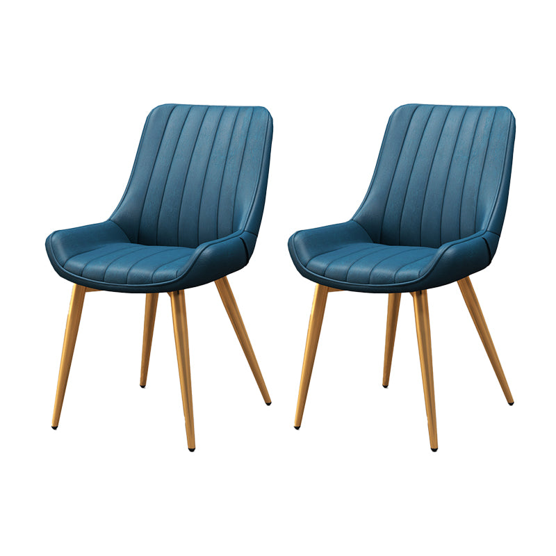 Metal Frame Dining Side Chair Faux Leather Upholstered Side Chair