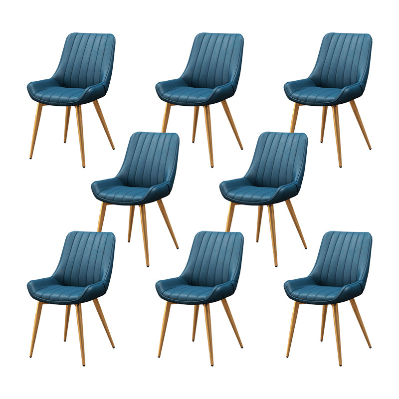 Metal Frame Dining Side Chair Faux Leather Upholstered Side Chair