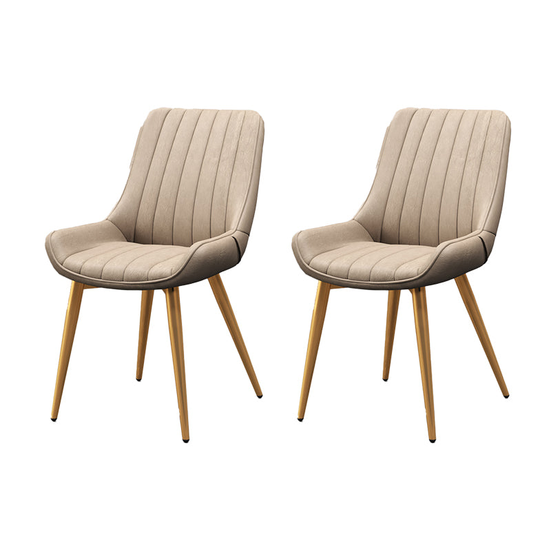 Metal Frame Dining Side Chair Faux Leather Upholstered Side Chair