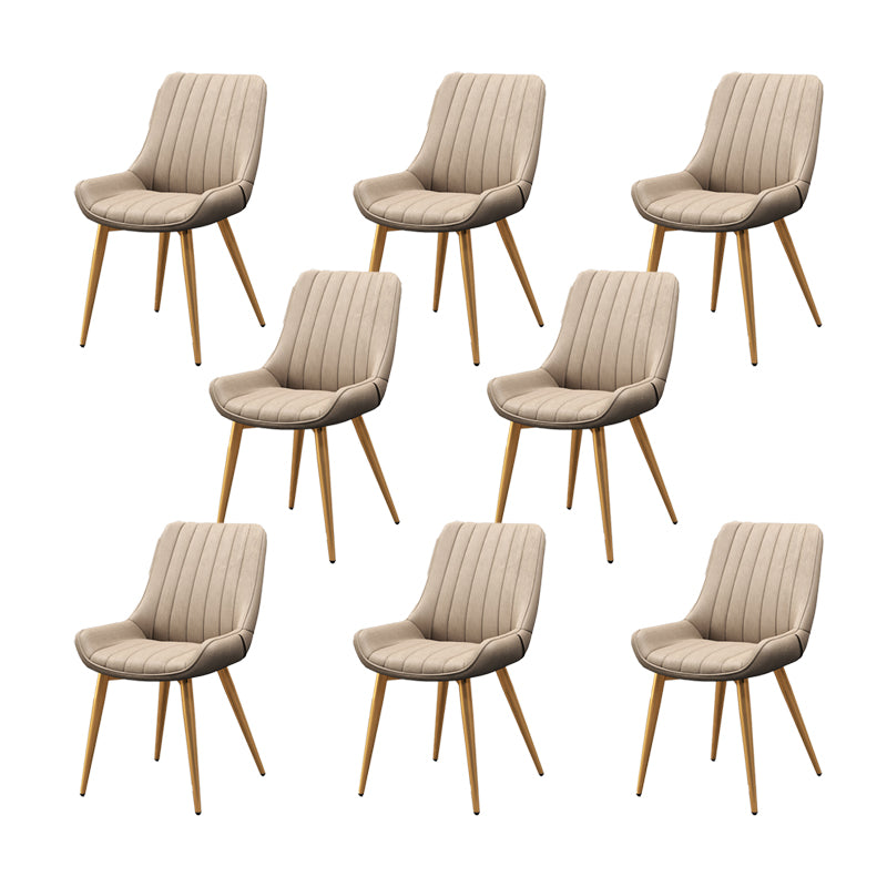 Metal Frame Dining Side Chair Faux Leather Upholstered Side Chair