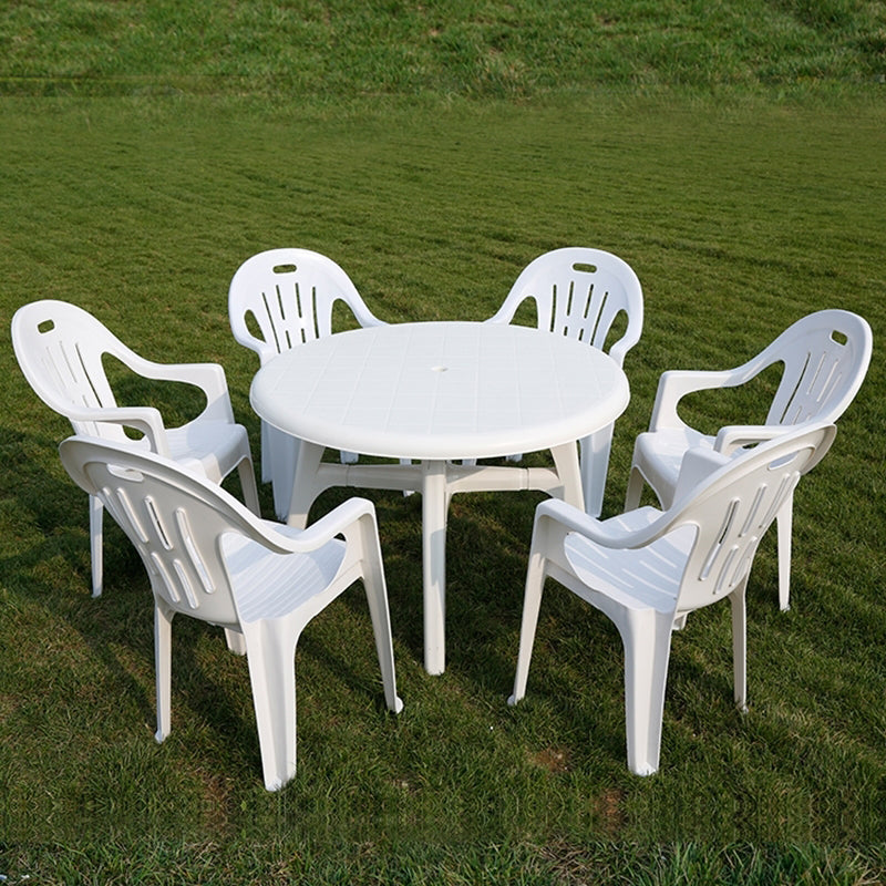 Modern Geometric Waterproof Courtyard Table Plastic Base Outdoor Table