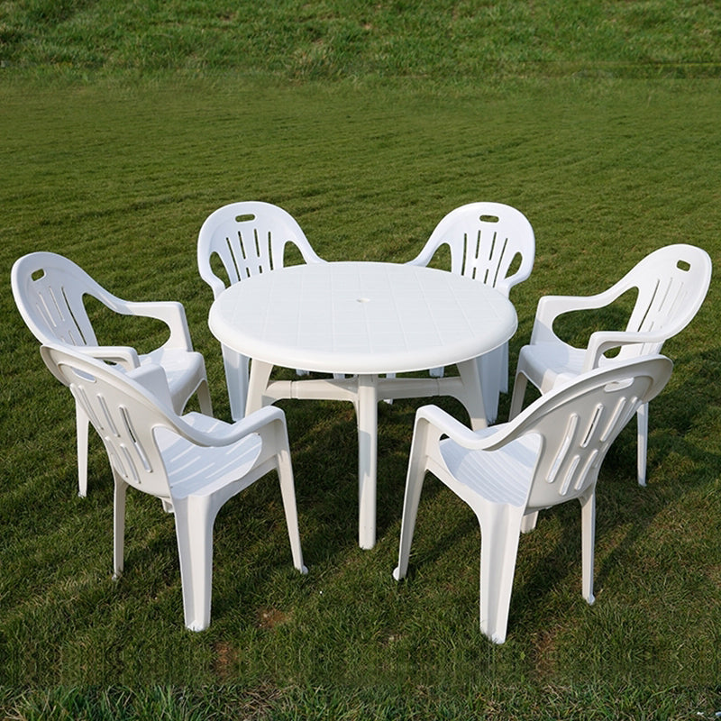 Modern Geometric Waterproof Courtyard Table Plastic Base Outdoor Table