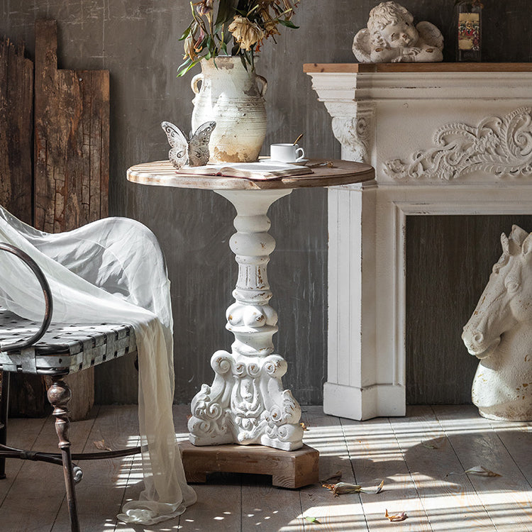 Countryside Waterproof Wood Courtyard Table Round Outdoor Table