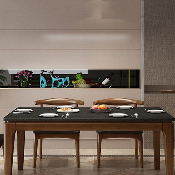 Simplicity Rectangle Dining Site Table Stone Dining Room Collection with 4 Legs