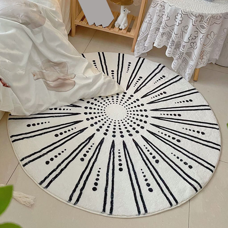 Indoor Rug Beige Polyester Area Rug Stain Resistant Rug for Bedroom