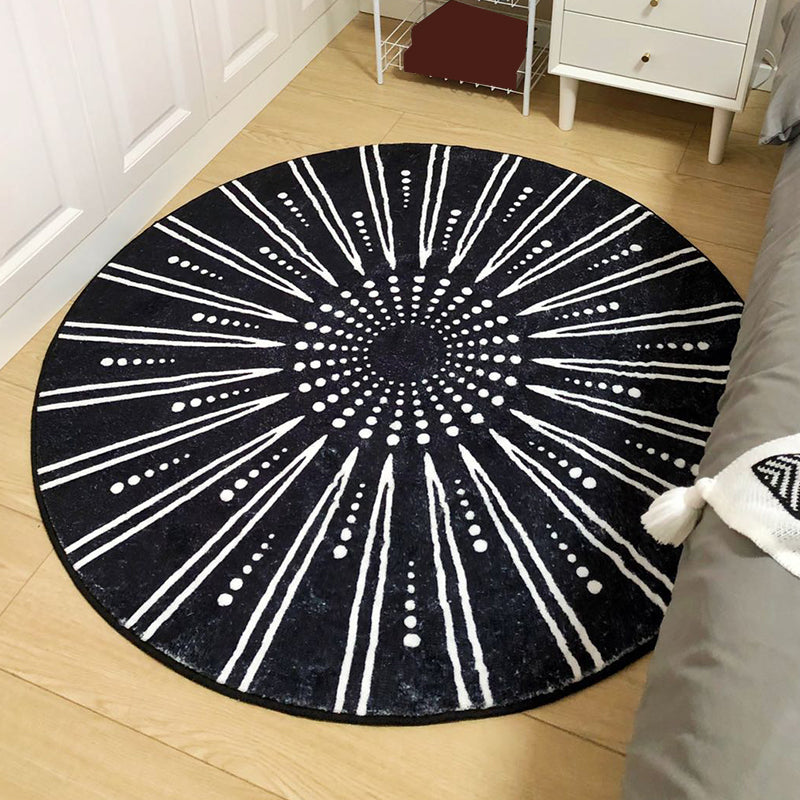 Indoor Rug Beige Polyester Area Rug Stain Resistant Rug for Bedroom