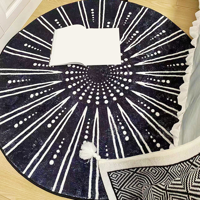 Indoor Rug Beige Polyester Area Rug Stain Resistant Rug for Bedroom