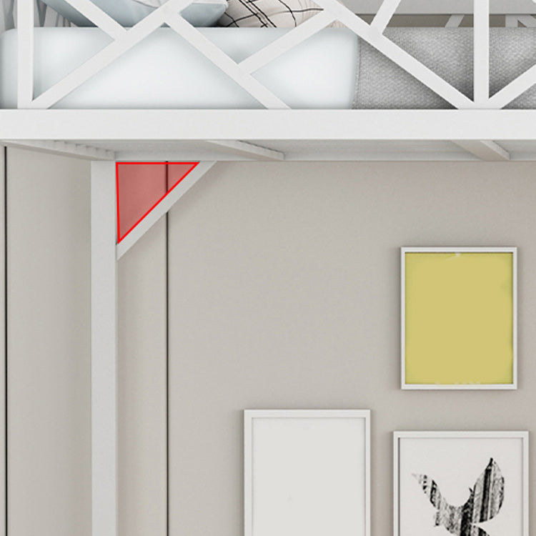 Metal Loft Bed with Staircase Scandinavian Kids Bed with Shelves