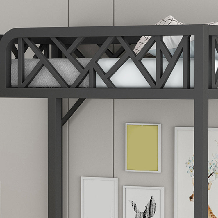 Metal Loft Bed with Staircase Scandinavian Kids Bed with Shelves