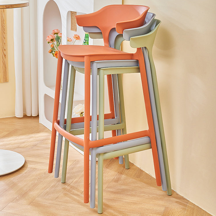 Modern Plastic Counter Stool Armless Bar Stool for Living Room