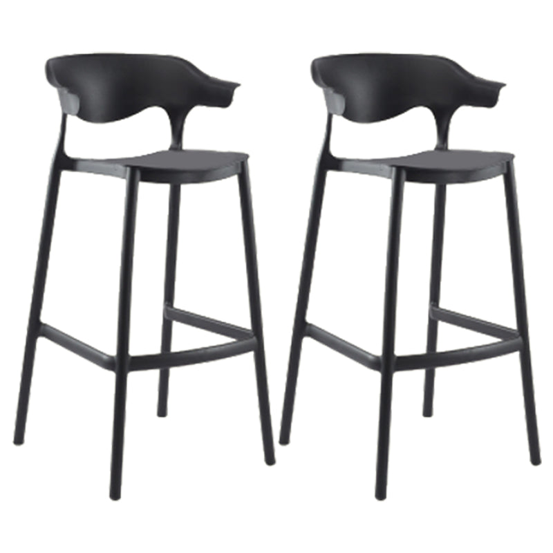 Modern Plastic Counter Stool Armless Bar Stool for Living Room