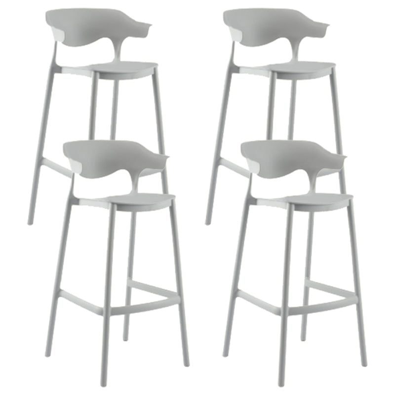 Modern Plastic Counter Stool Armless Bar Stool for Living Room