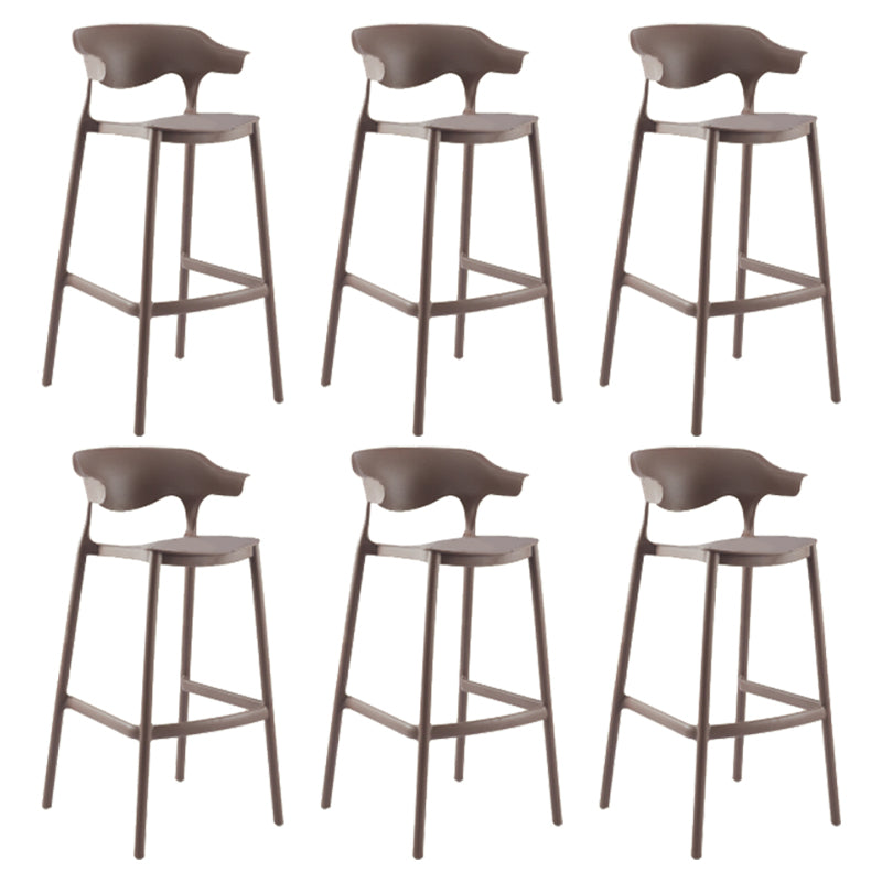 Modern Plastic Counter Stool Armless Bar Stool for Living Room