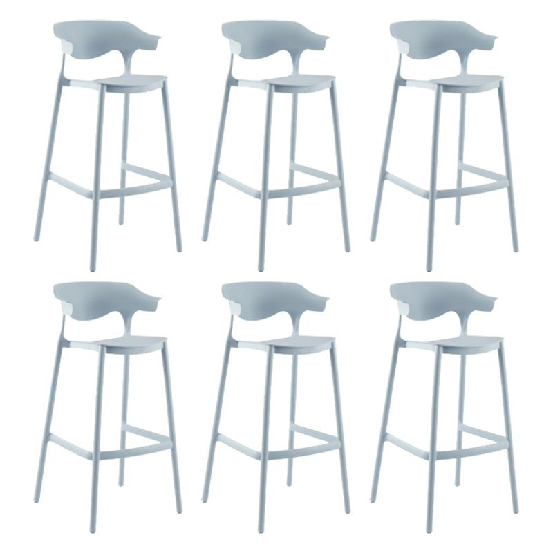 Modern Plastic Counter Stool Armless Bar Stool for Living Room