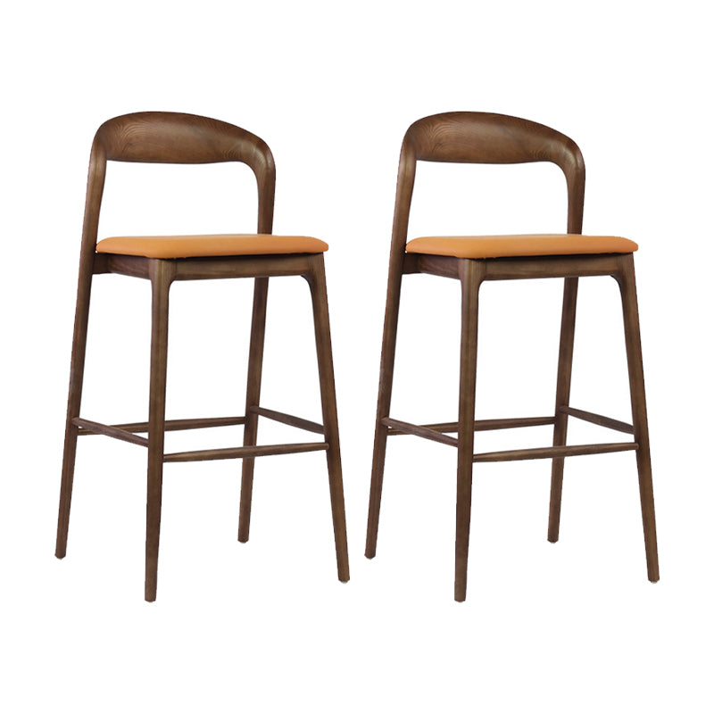 Solid Wood Counter Stool Modern Style Armless Stool for Living Room