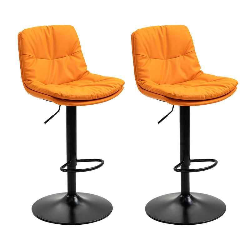 Modern Armless Rotatable Counter Stool Metal Cafe Bar Stool with Cushion and Pedal