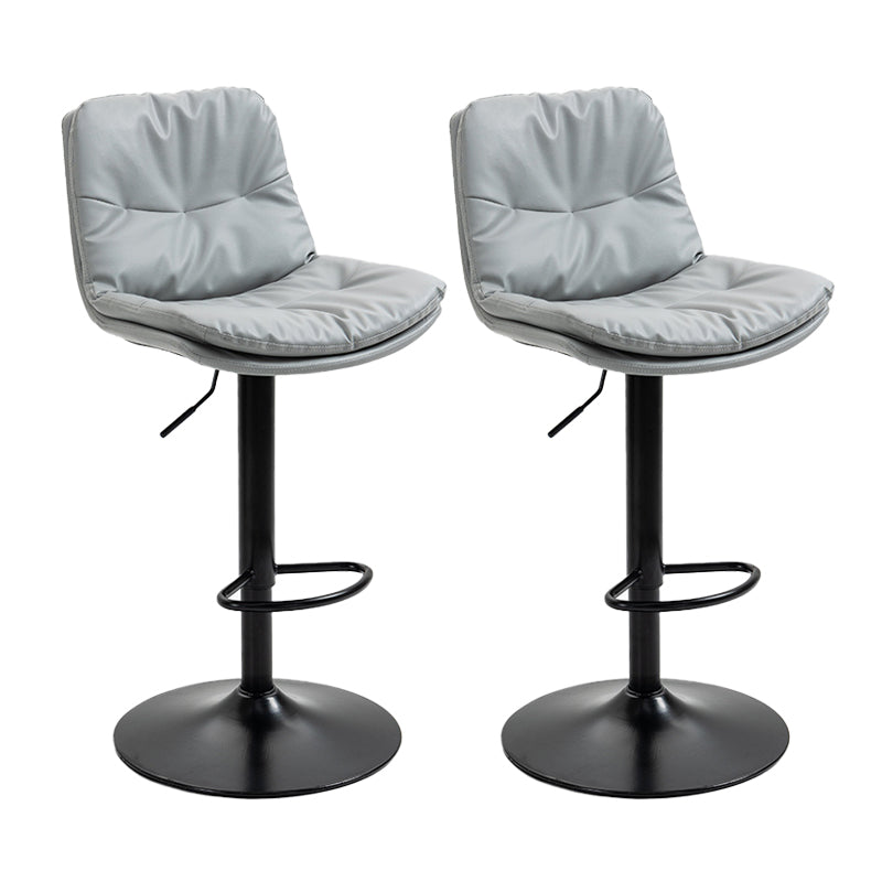 Modern Armless Rotatable Counter Stool Metal Cafe Bar Stool with Cushion and Pedal