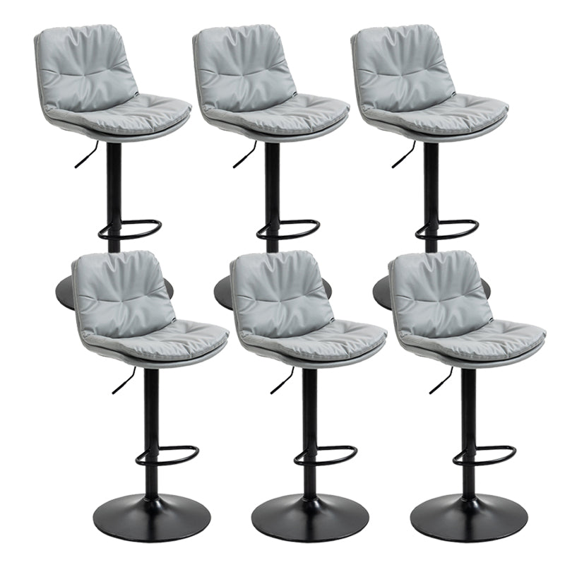 Modern Armless Rotatable Counter Stool Metal Cafe Bar Stool with Cushion and Pedal