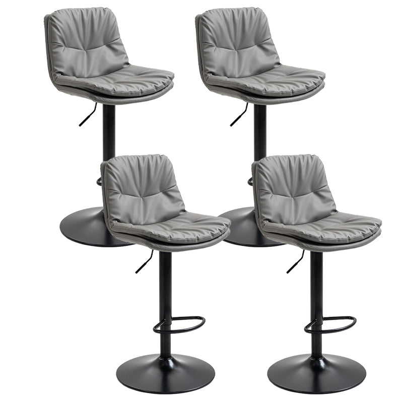 Modern Armless Rotatable Counter Stool Metal Cafe Bar Stool with Cushion and Pedal