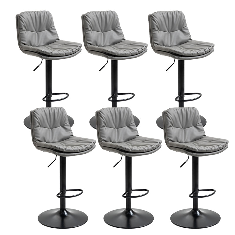 Modern Armless Rotatable Counter Stool Metal Cafe Bar Stool with Cushion and Pedal