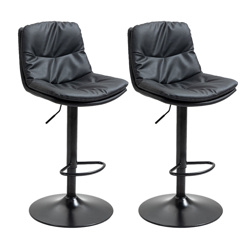 Modern Armless Rotatable Counter Stool Metal Cafe Bar Stool with Cushion and Pedal